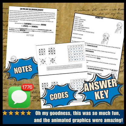 Halloween American Revolution Digital Escape Room - George Washington