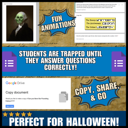 Halloween American Revolution Digital Escape Room - George Washington