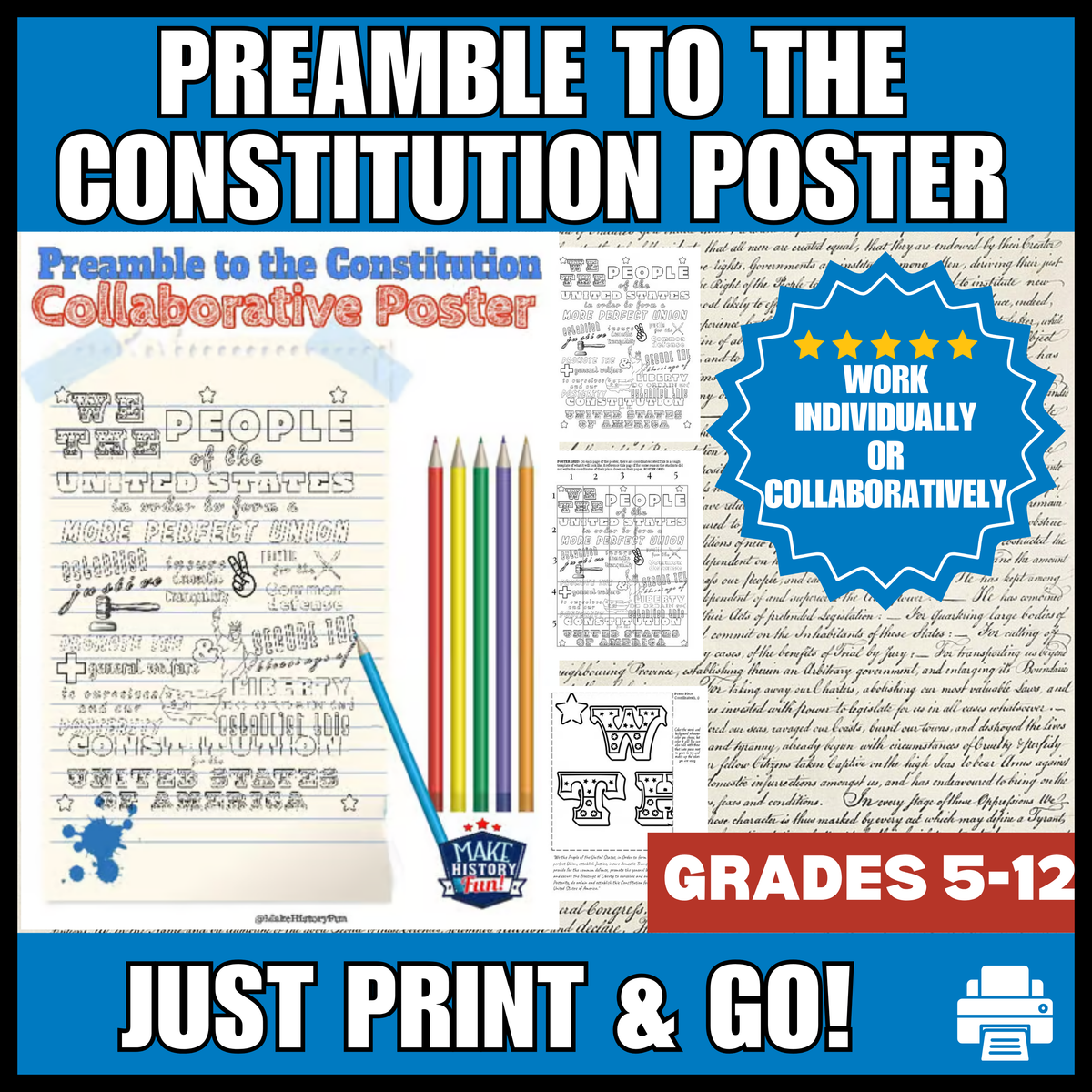 Preamble to the Constitution Collaborative Poster