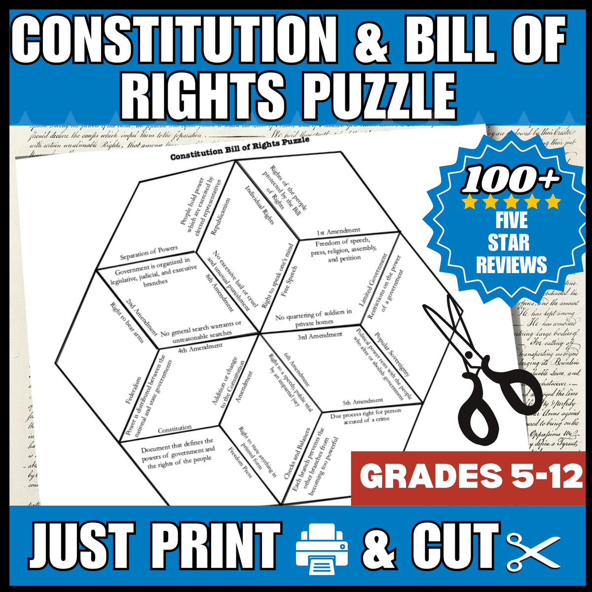 Hands on History-Constitution and Bill of Rights Puzzle