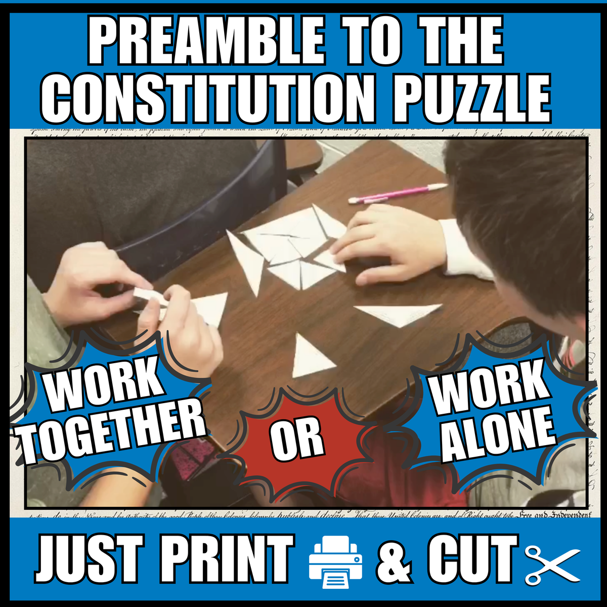 Hands on History-Constitution and Bill of Rights Puzzle
